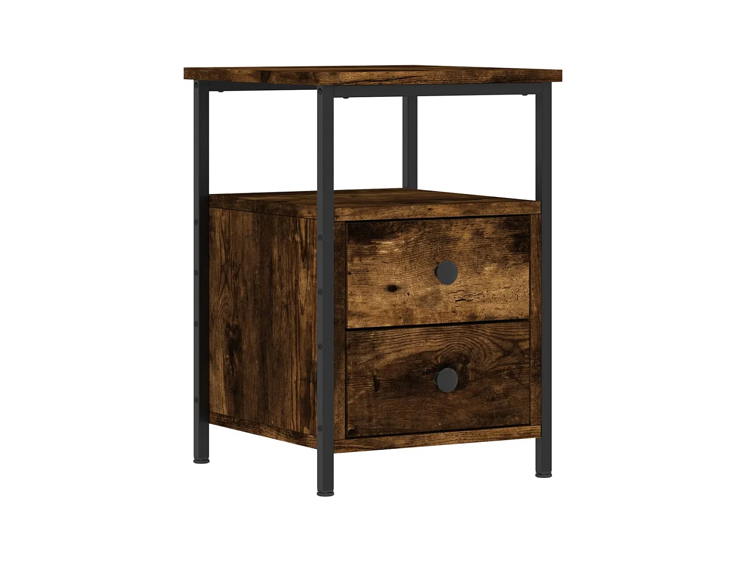 Nachtkastjes 2 stuks gerookt eiken 34x35,5x50 cm bewerkt hout