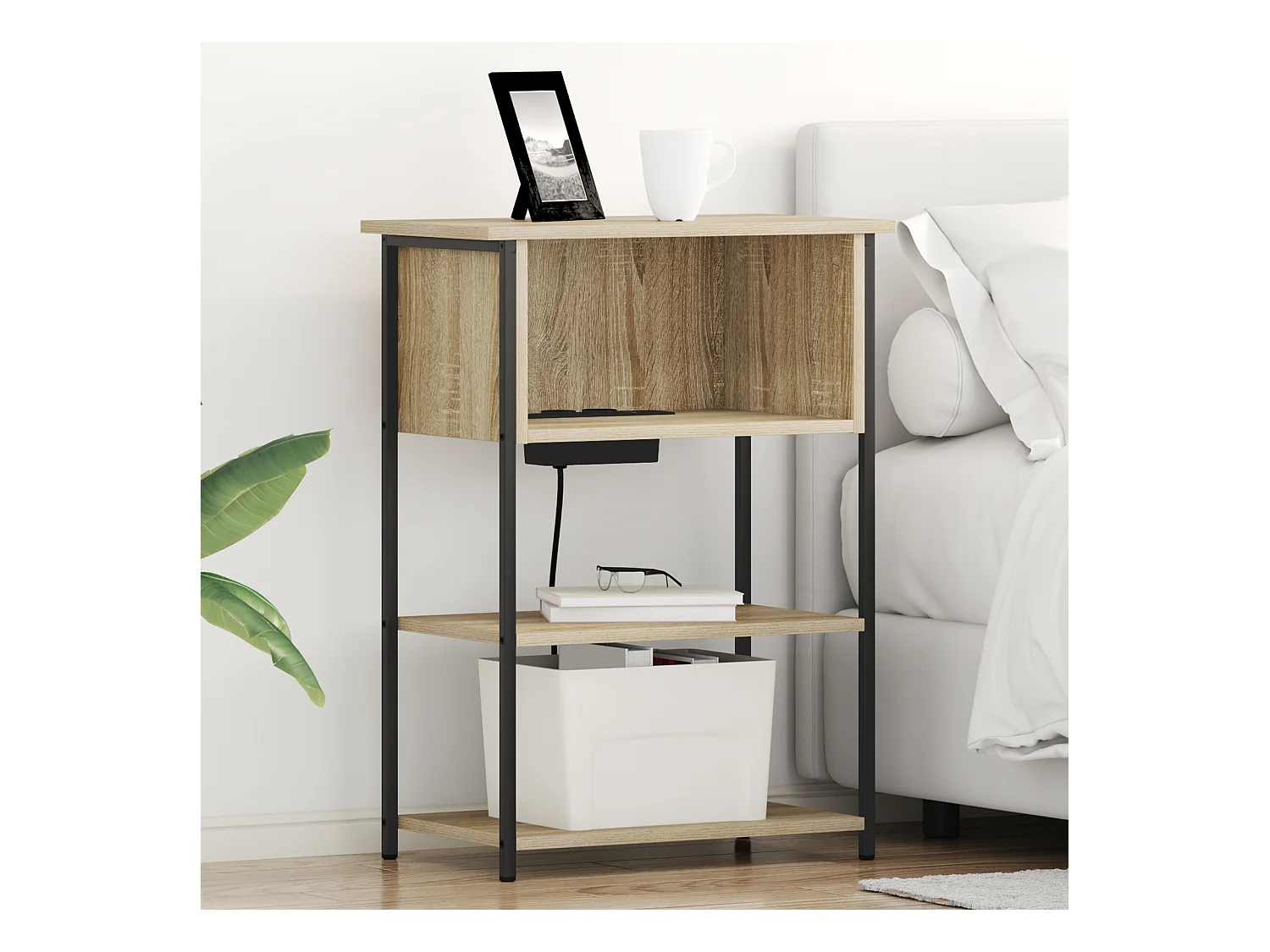 Comodino in rovere Sonoma 55 x 31 x 76 cm
