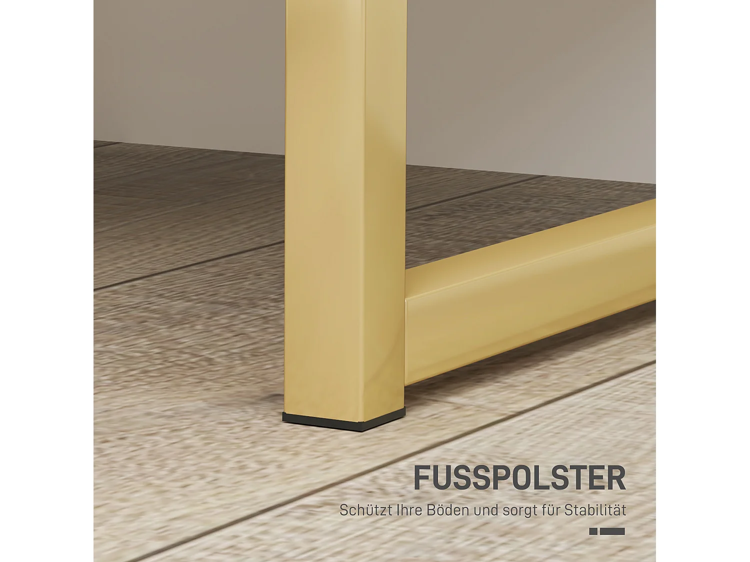 Table de chevet avec 2 tiroirs, meuble d'appoint, rangement avec poignées dorées, MDF, blanc (40x40x50 cm)