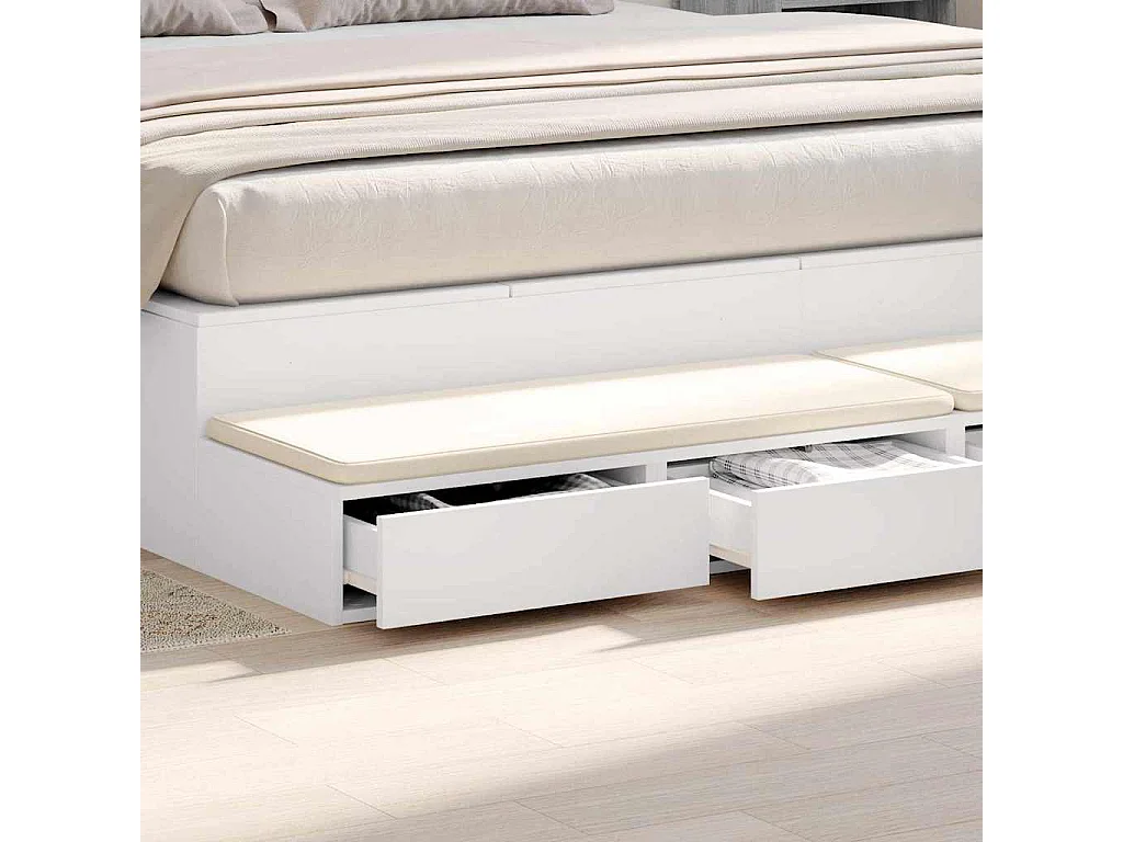 Cassettiera bianca 200x36,5x16,5 cm Legno ricostituito