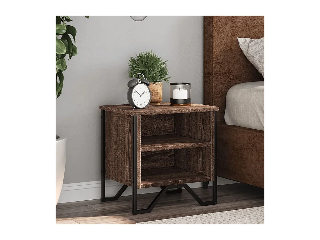 Table de chevet chêne marron 40x30x40 cm bois d'ingénierie