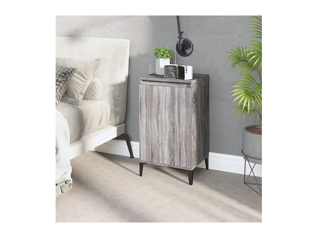 Comodino grigio Sonoma 40x35x70 cm in legno ingegnerizzato