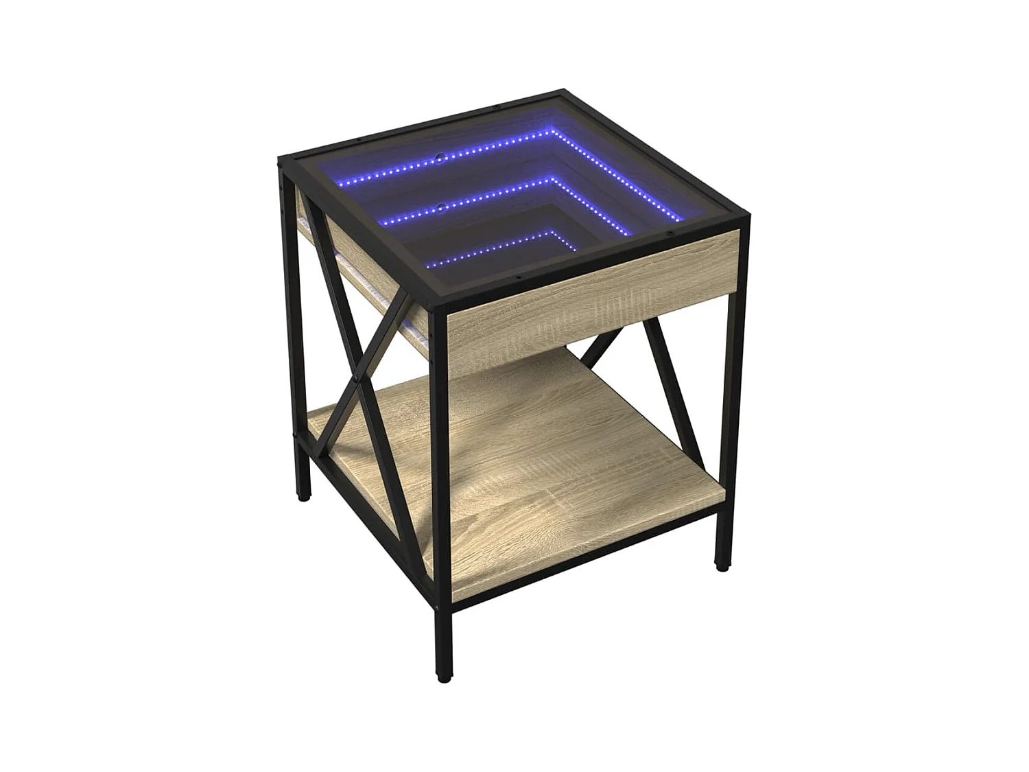 Nachttisch mit unendlicher LED Sonoma Eiche 40x40x49 cm