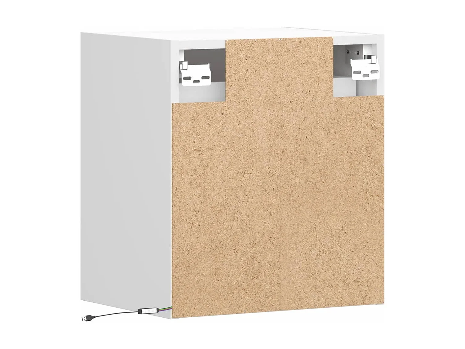 Tables de chevet murales avec lumières LED 2 pcs blanc