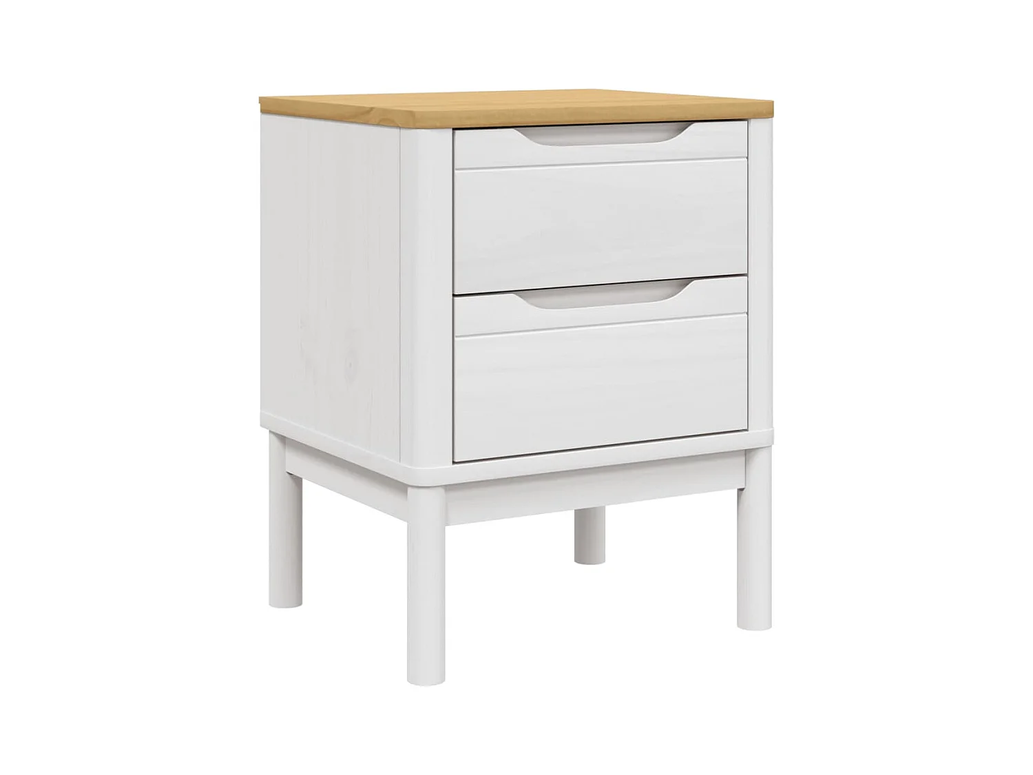Table de chevet FLORO blanc 45x39x57 cm bois de pin massif