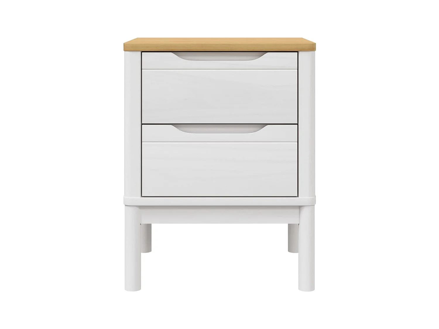 Table de chevet FLORO blanc 45x39x57 cm bois de pin massif