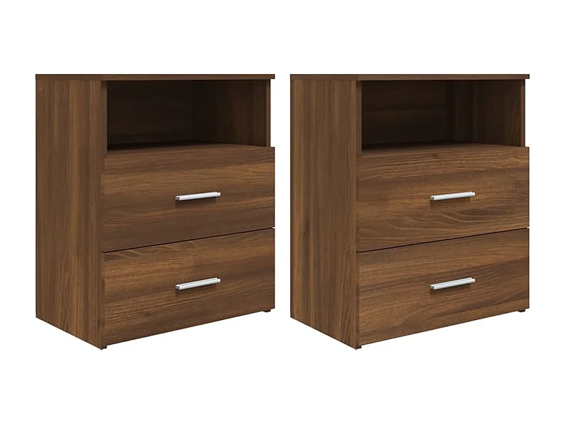 Nachtkastjes 2 stuks Bruin eiken 50x32x60 cm