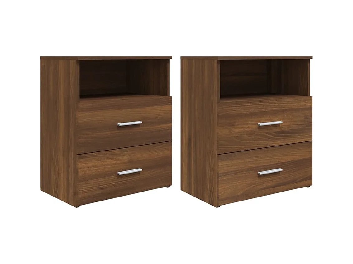 Nachtkastjes 2 stuks Bruin eiken 50x32x60 cm