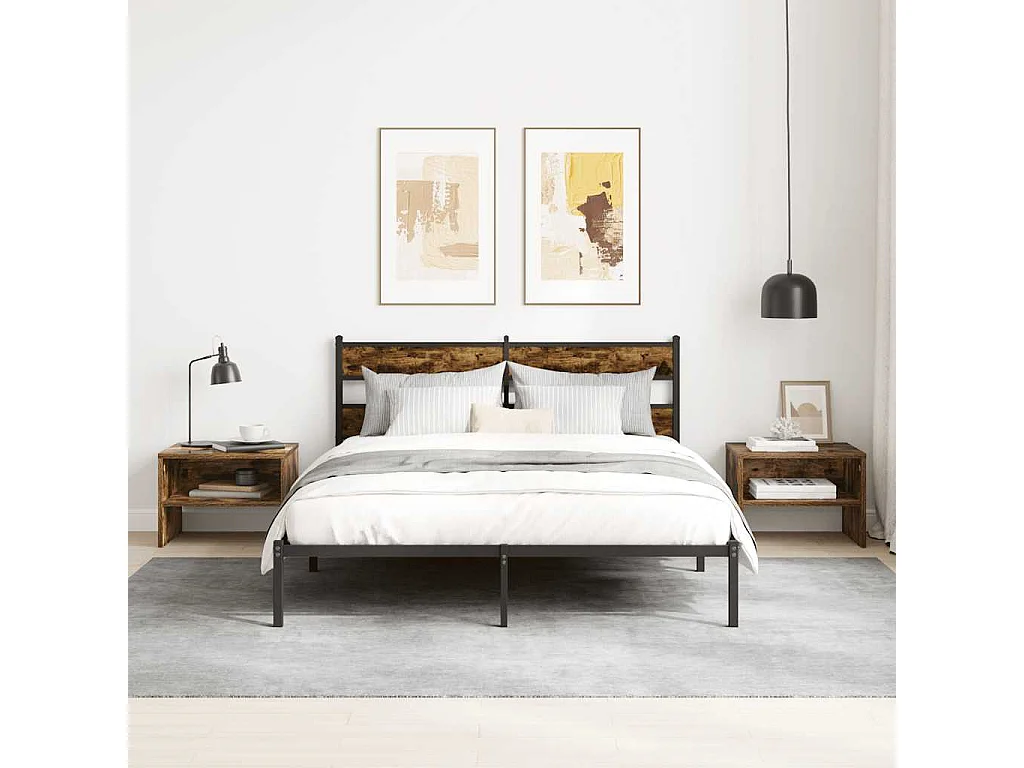 Nachttisch aus geräucherter Eiche, 40 x 30 x 30 cm, Holzwerkstoff