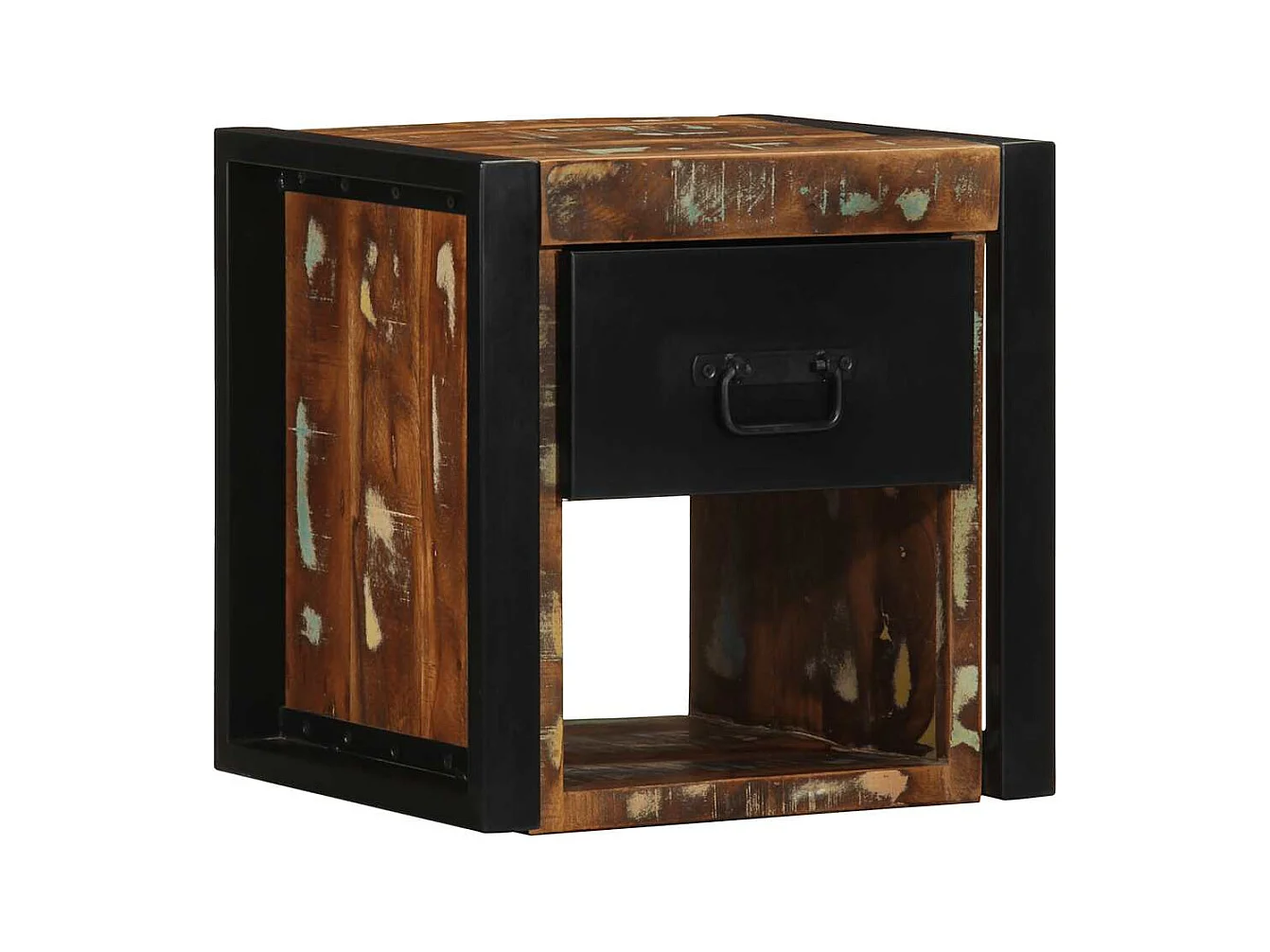 Tables de chevet 2 pcs multicolore 40x35x40cm bois récupération