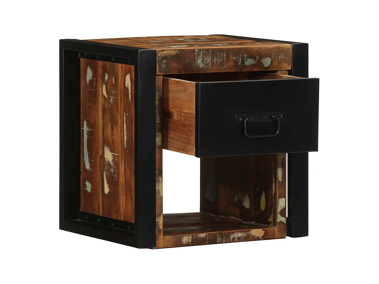 Tables de chevet 2 pcs multicolore 40x35x40cm bois récupération