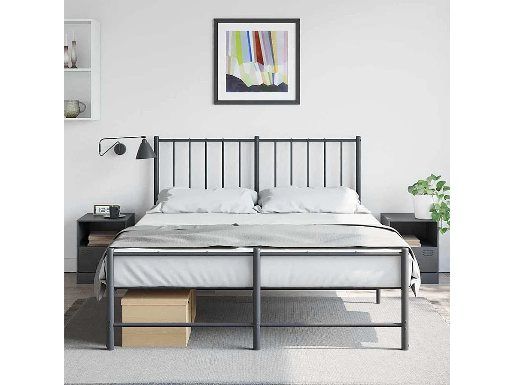 Nachtkastjes 2 stuks antraciet 34,5x39x44 cm staal