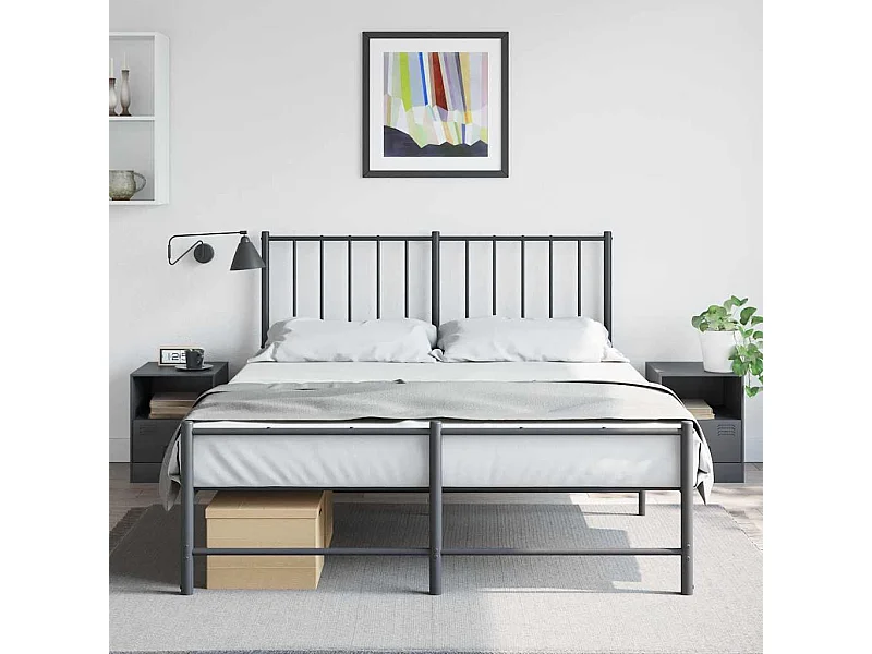 Comodini 2 pz antracite 34,5x39x44 cm acciaio