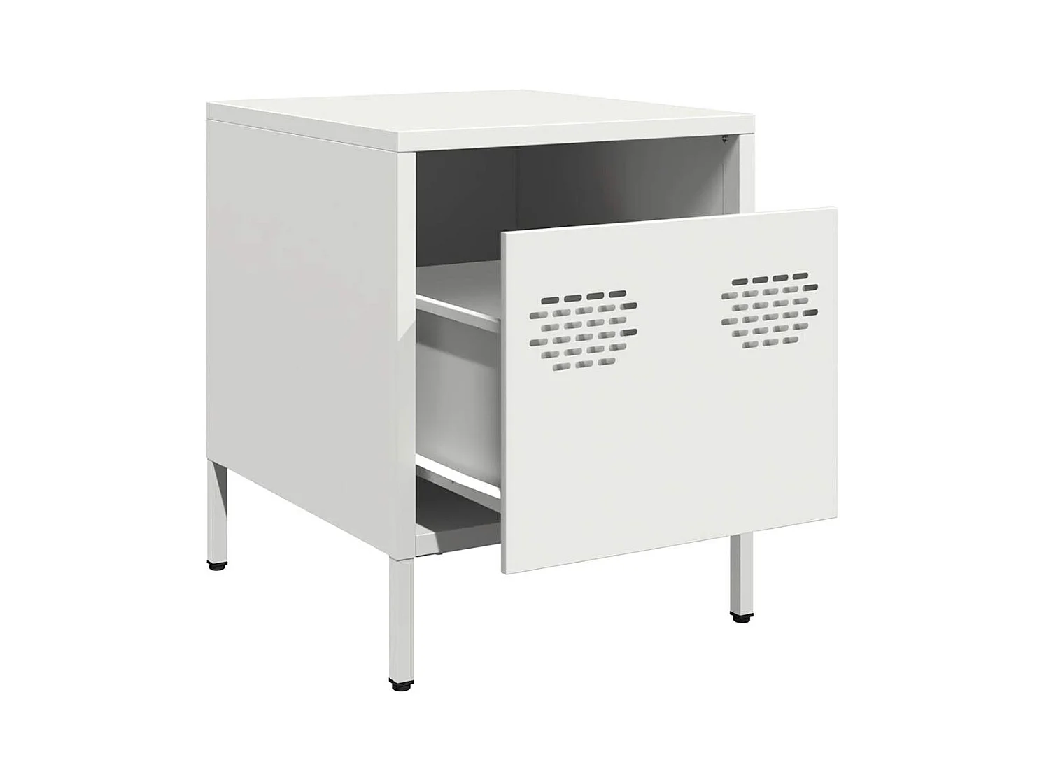 Tables de chevet 2 pcs blanc 35x39x43,5 cm acier