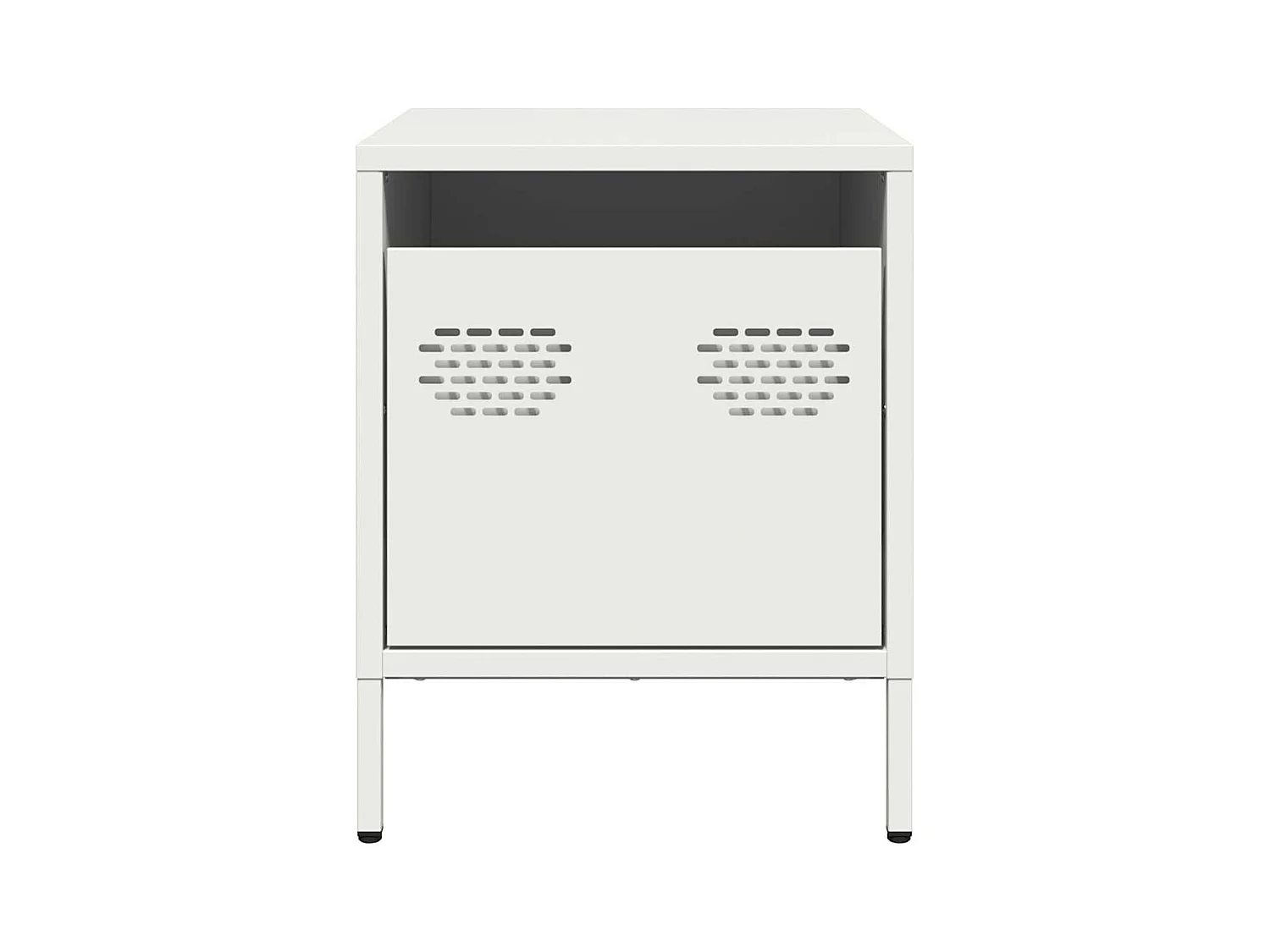 Tables de chevet 2 pcs blanc 35x39x43,5 cm acier