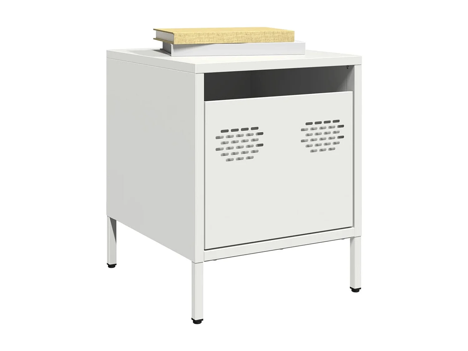 Tables de chevet 2 pcs blanc 35x39x43,5 cm acier