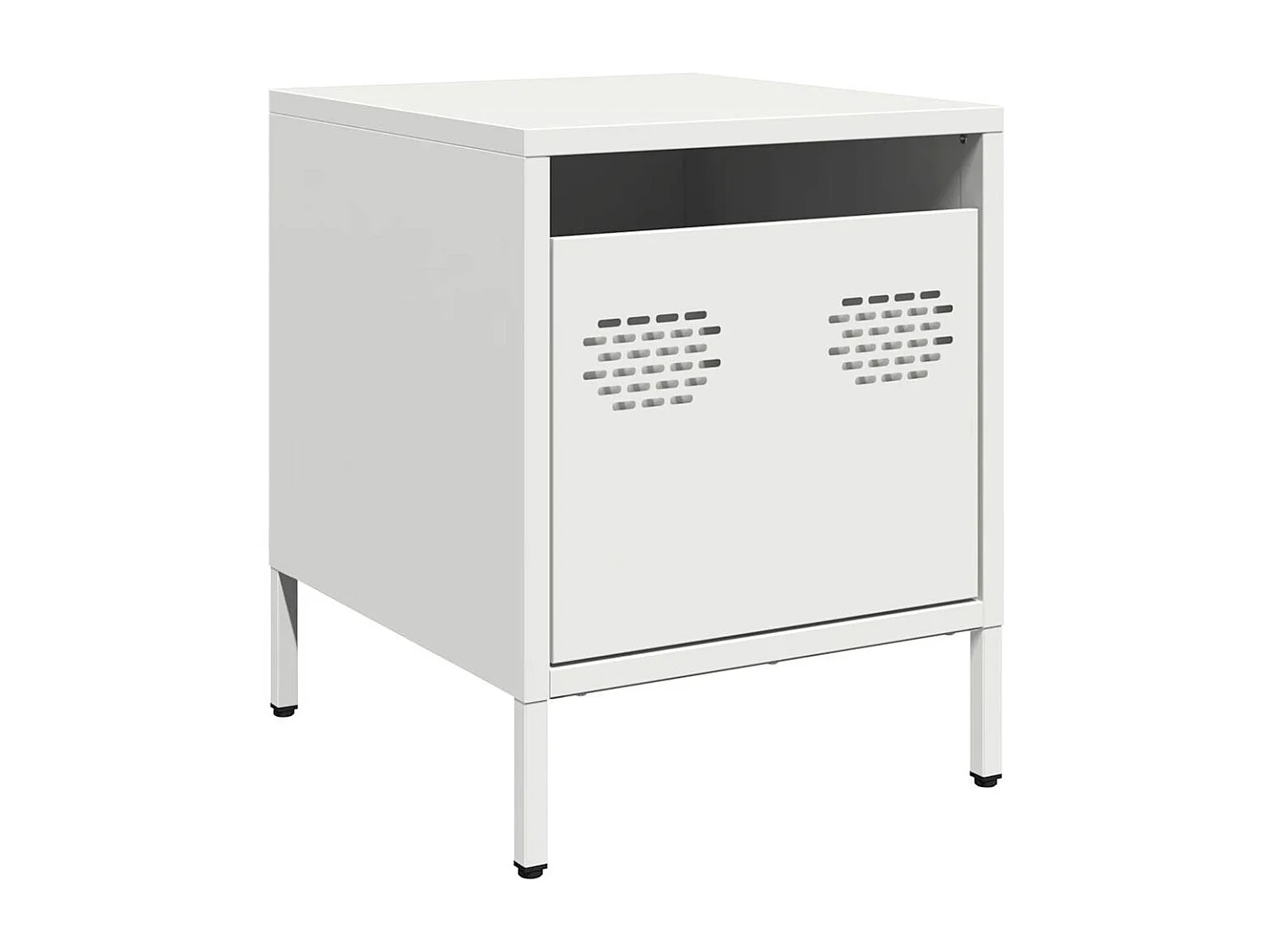 Tables de chevet 2 pcs blanc 35x39x43,5 cm acier