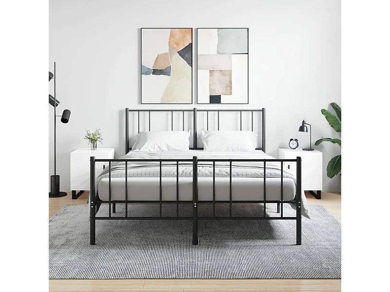 Tables de chevet 2 pcs blanc brillant 40x40x50 cm