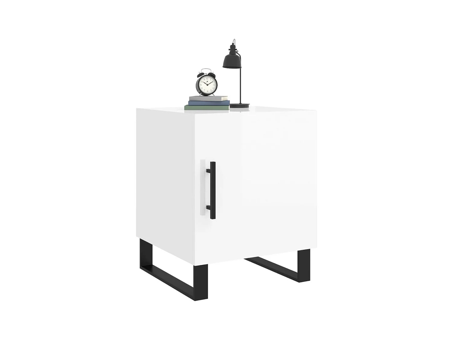 Tables de chevet 2 pcs blanc brillant 40x40x50 cm