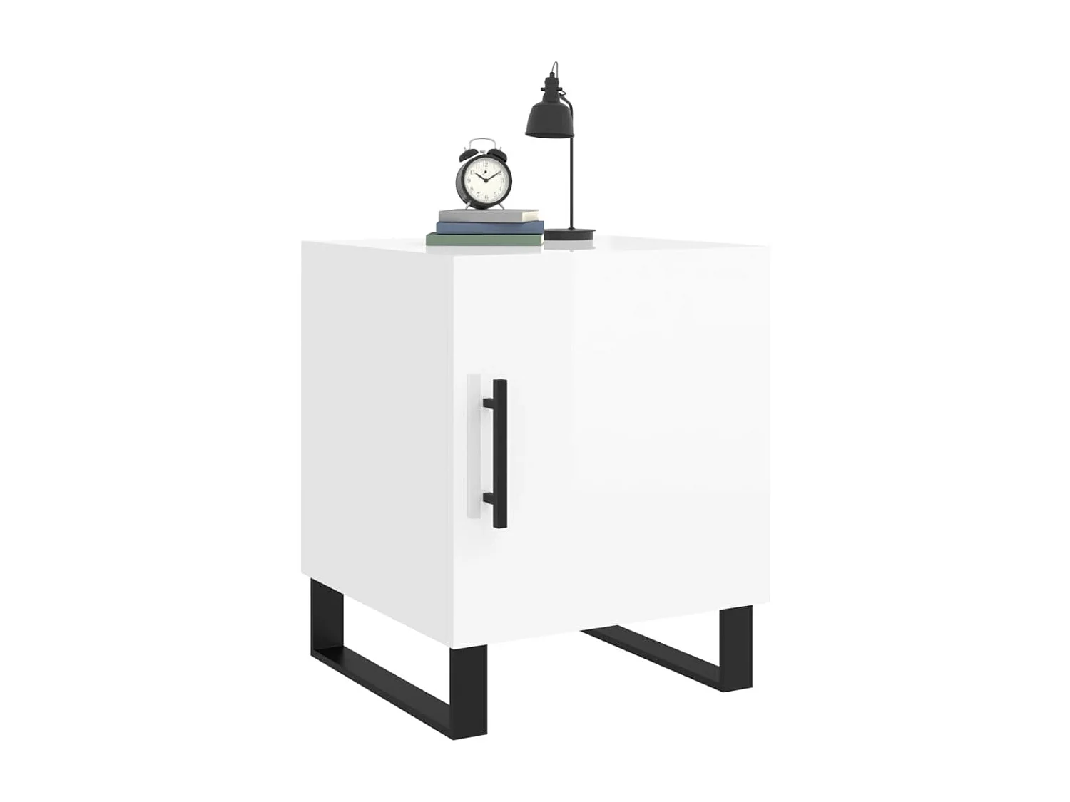 Tables de chevet 2 pcs blanc brillant 40x40x50 cm