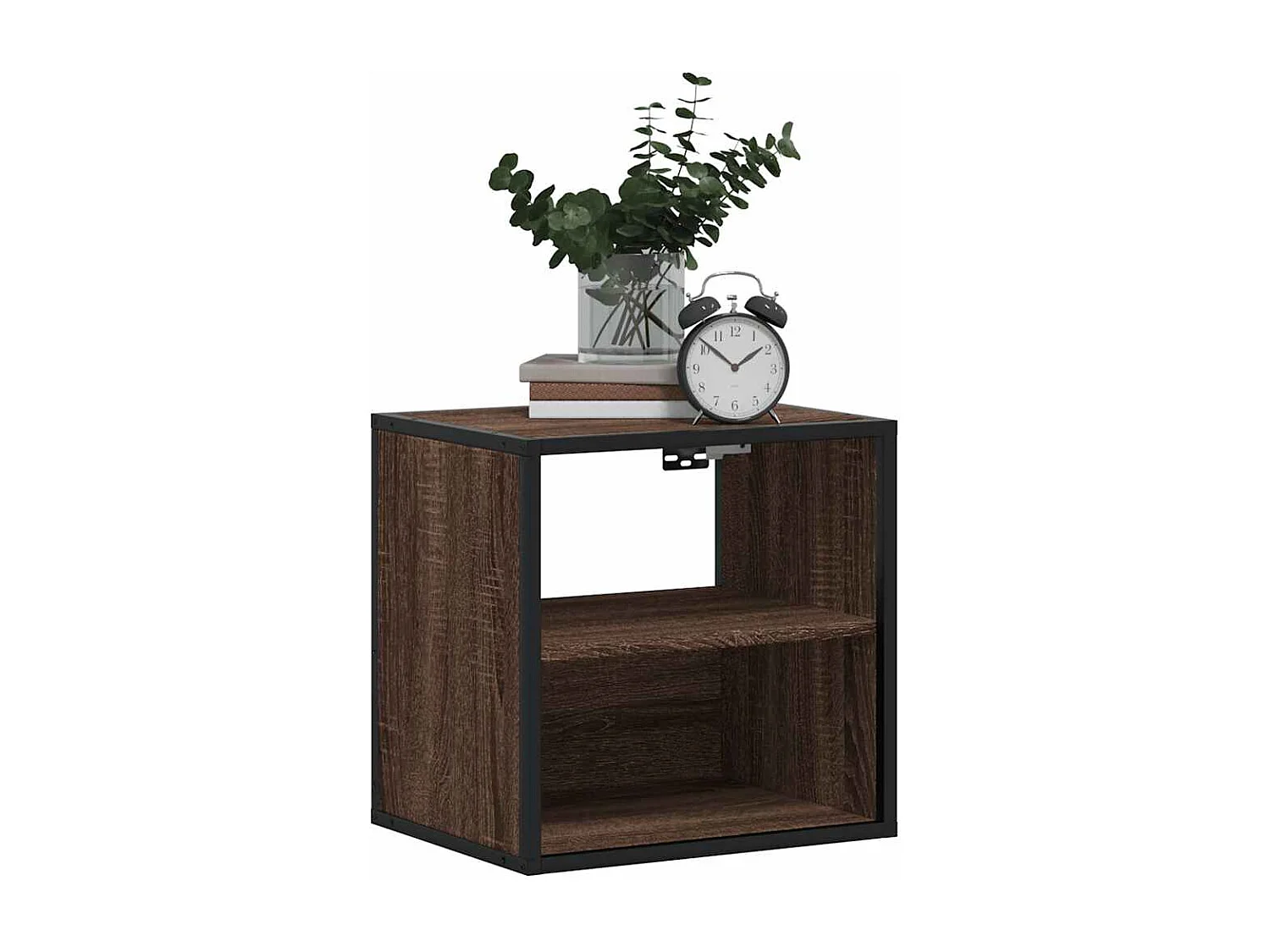 Table de chevet murale chêne marron 40x31x39,5 cm