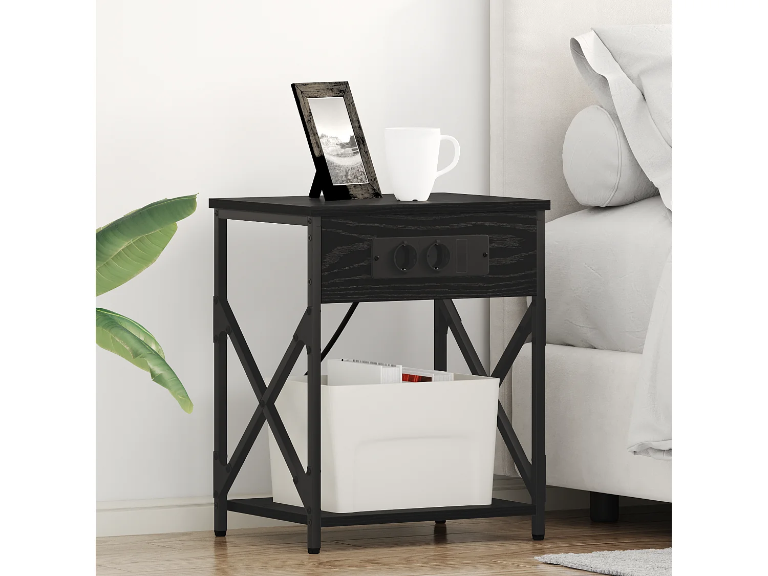 Cabinet de chevet Chêne noir 41 x 31 x 51 cm Bois d'ingénierie