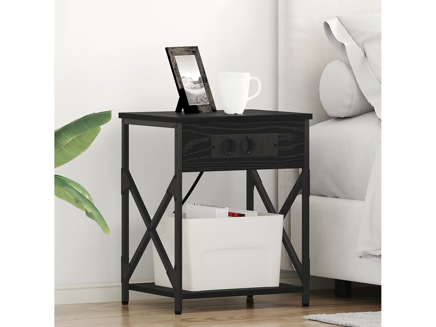 Cabinet de chevet Chêne noir 41 x 31 x 51 cm Bois d'ingénierie