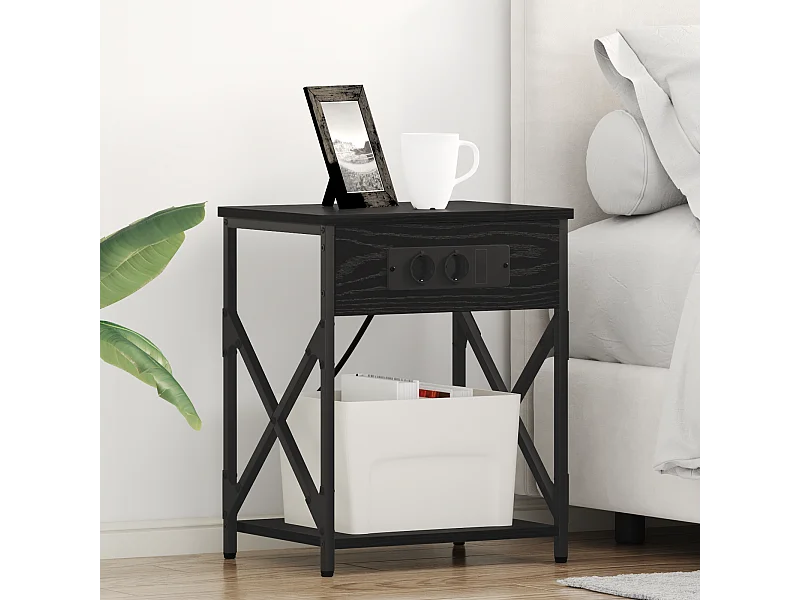 Cabinet de chevet Chêne noir 41 x 31 x 51 cm Bois d'ingénierie