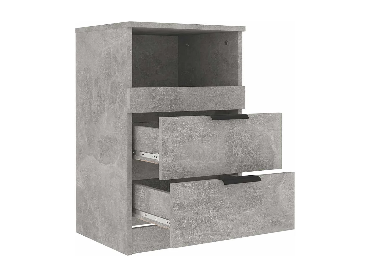 Comodini 2 pezzi grigio cemento in legno ingegnerizzato