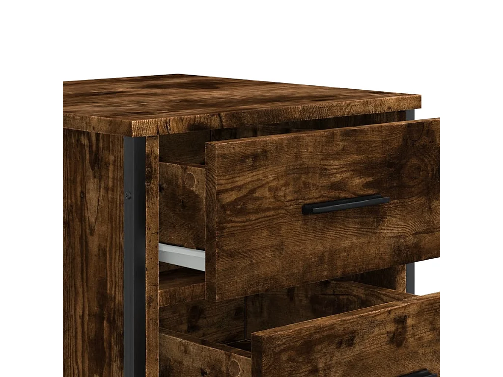 Nachtkastje van gerookt eikenhout 40x41x60 cm bewerkt hout