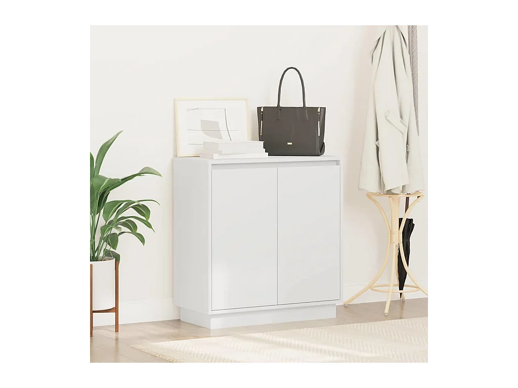 Buffet LED blanc - 71x34.5x75 cm, en bois d'ingénierie