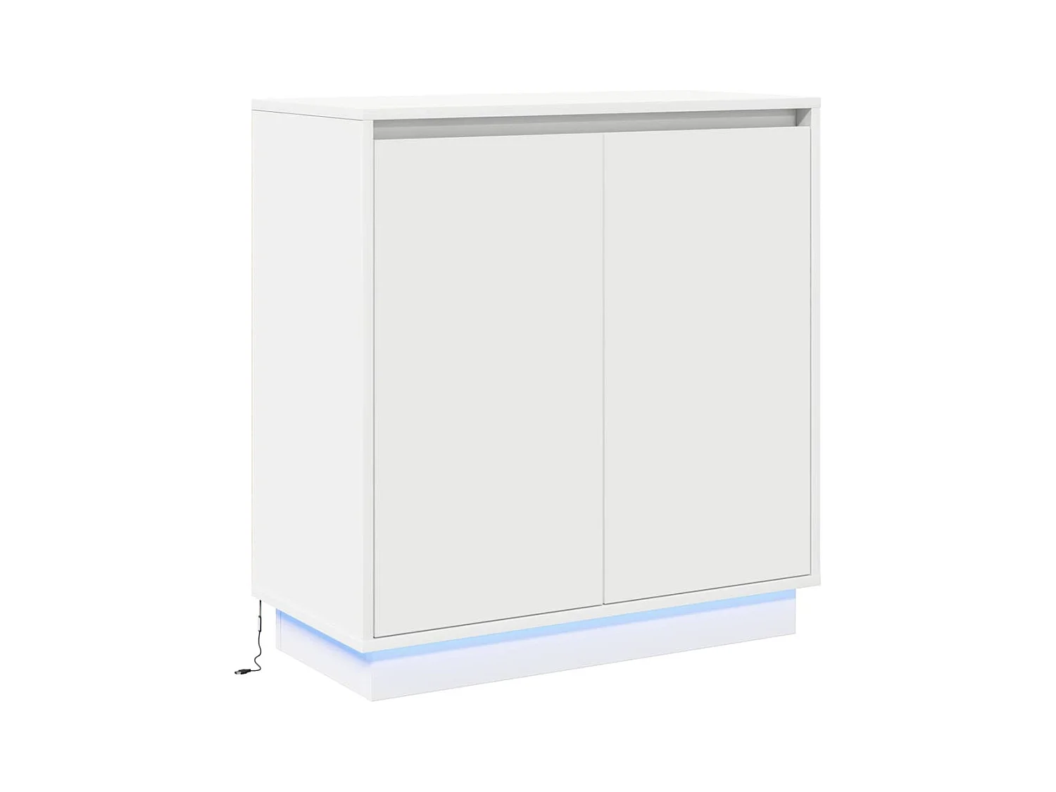 Buffet LED blanc - 71x34.5x75 cm, en bois d'ingénierie