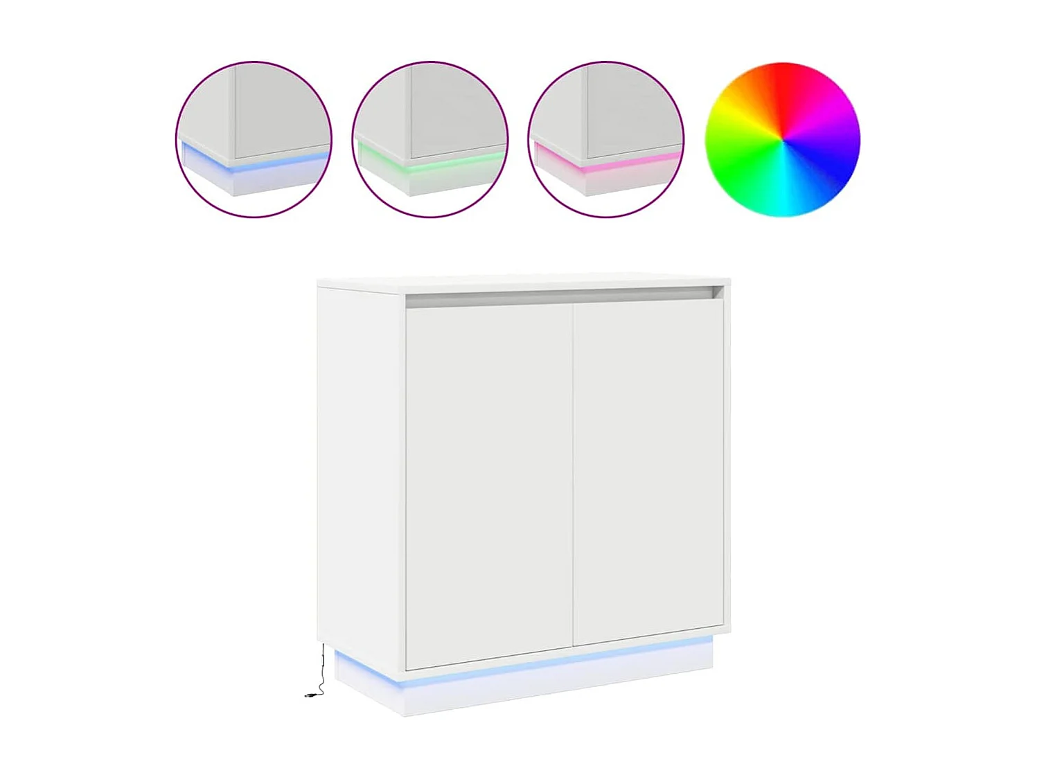 Credenza LED bianca - 71x34,5x75 cm, legno ingegnerizzato