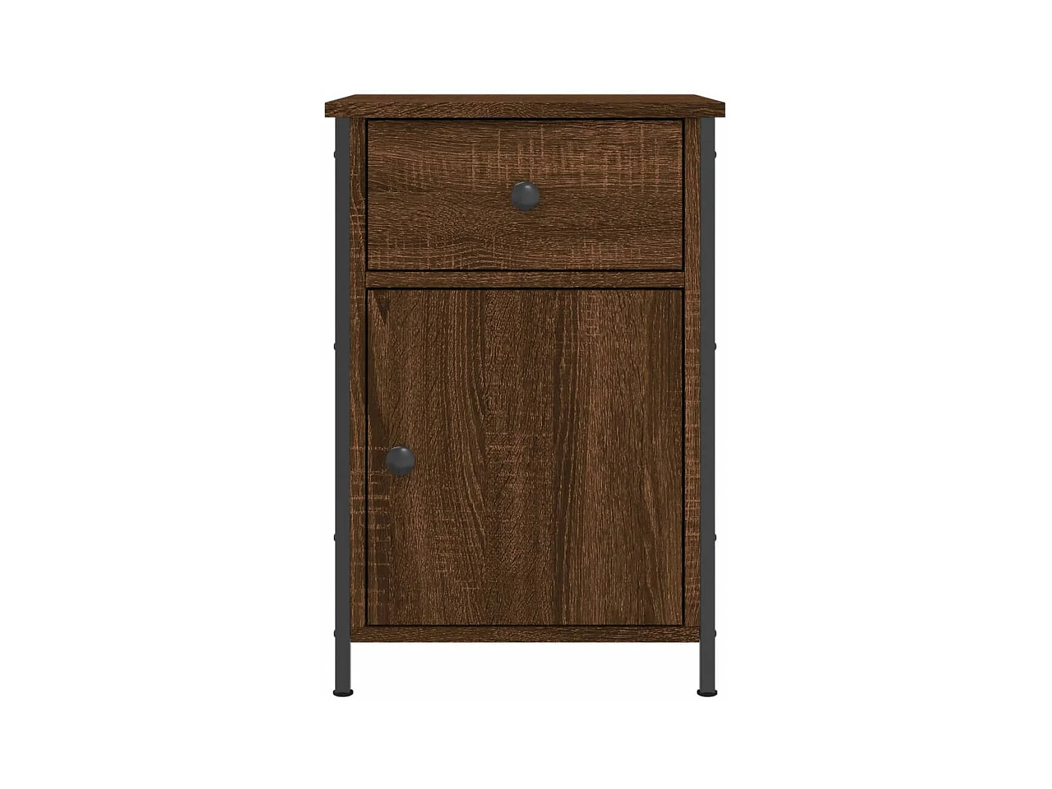 Nachtkastjes 2 stuks Bruin Eiken 40x42x60cm Bewerkt Hout