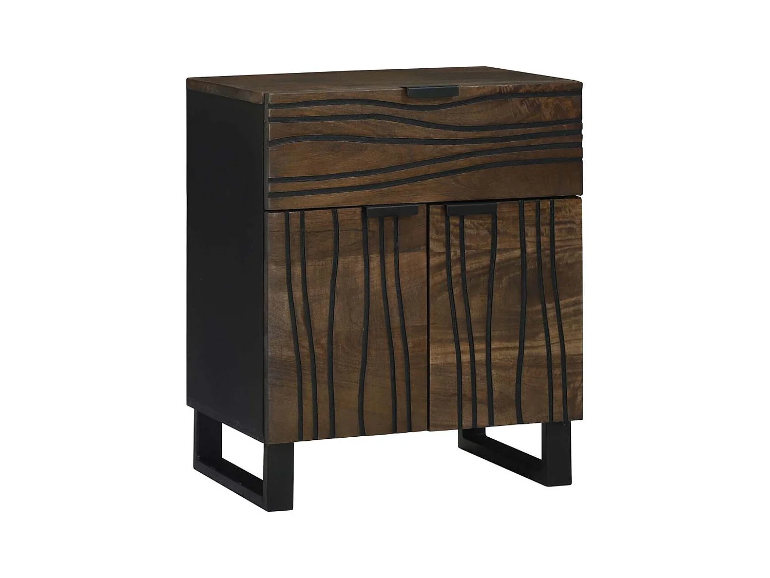 Cabinet de chevet - 50x33x60 cm, fait en bois de manguier massif