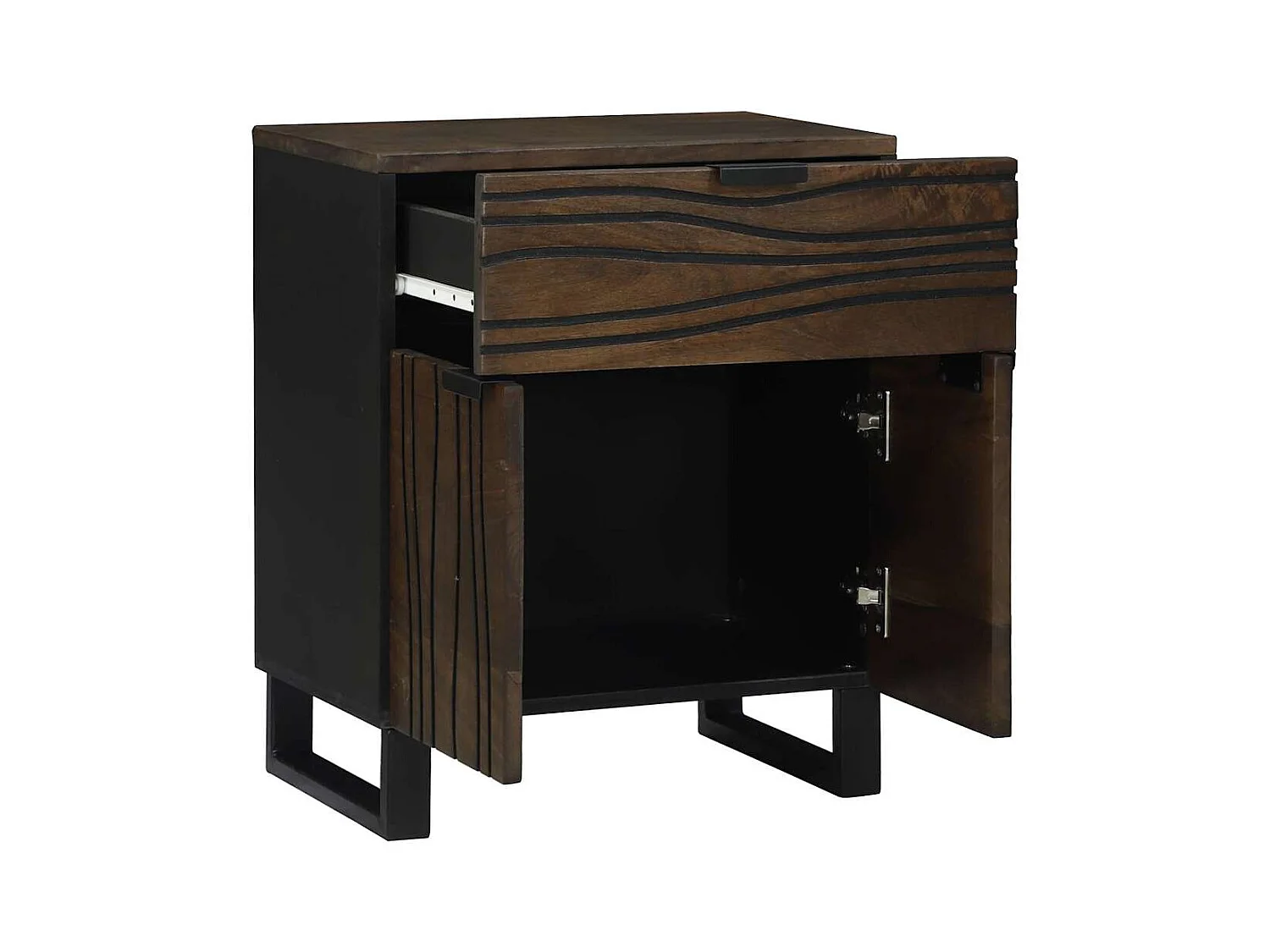 Cabinet de chevet - 50x33x60 cm, fait en bois de manguier massif
