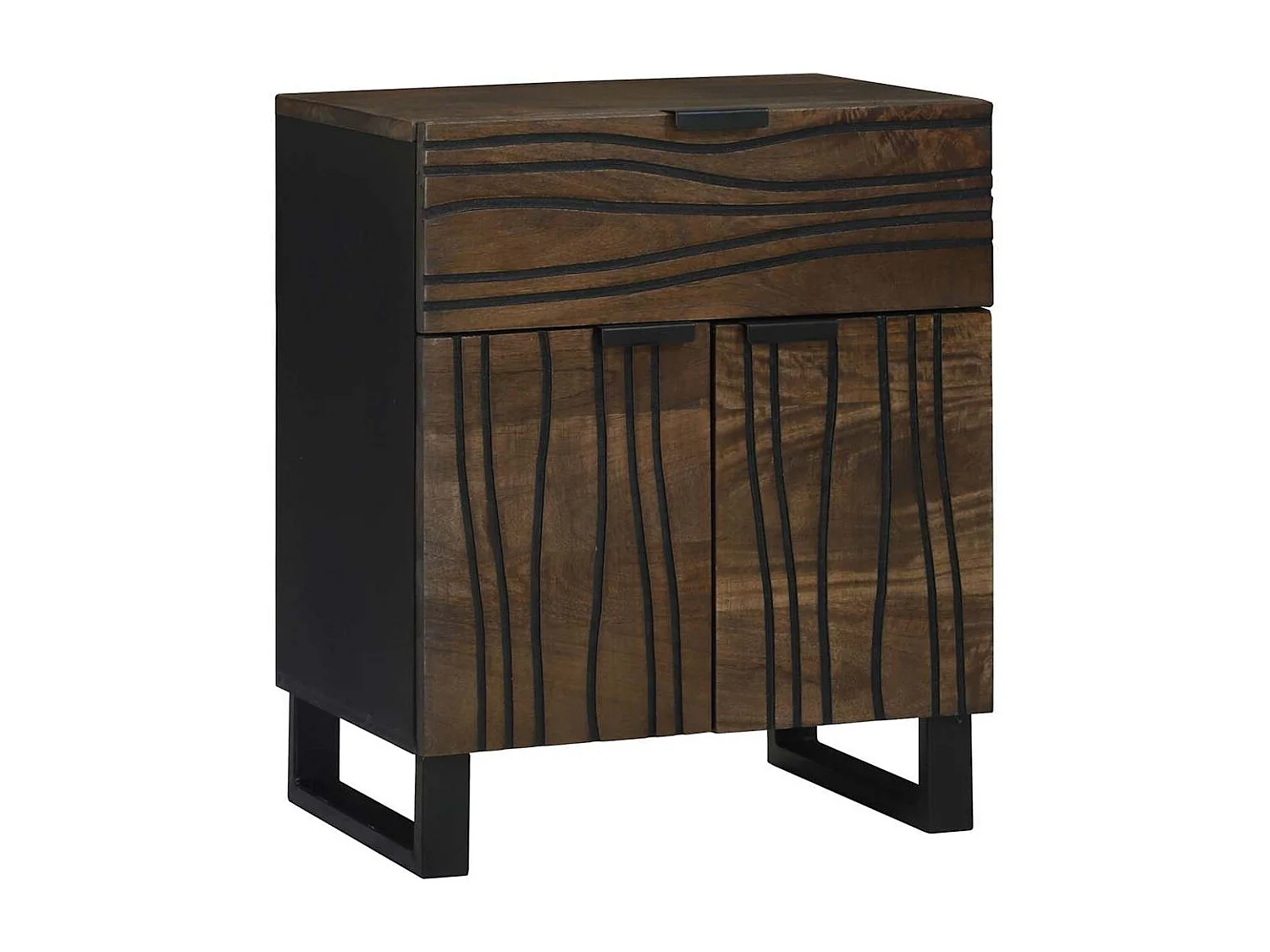 Cabinet de chevet - 50x33x60 cm, fait en bois de manguier massif