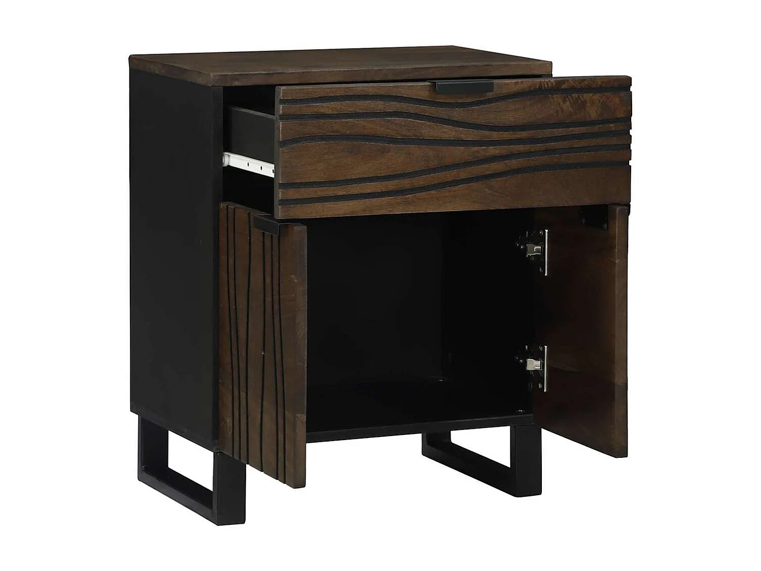 Cabinet de chevet - 50x33x60 cm, fait en bois de manguier massif