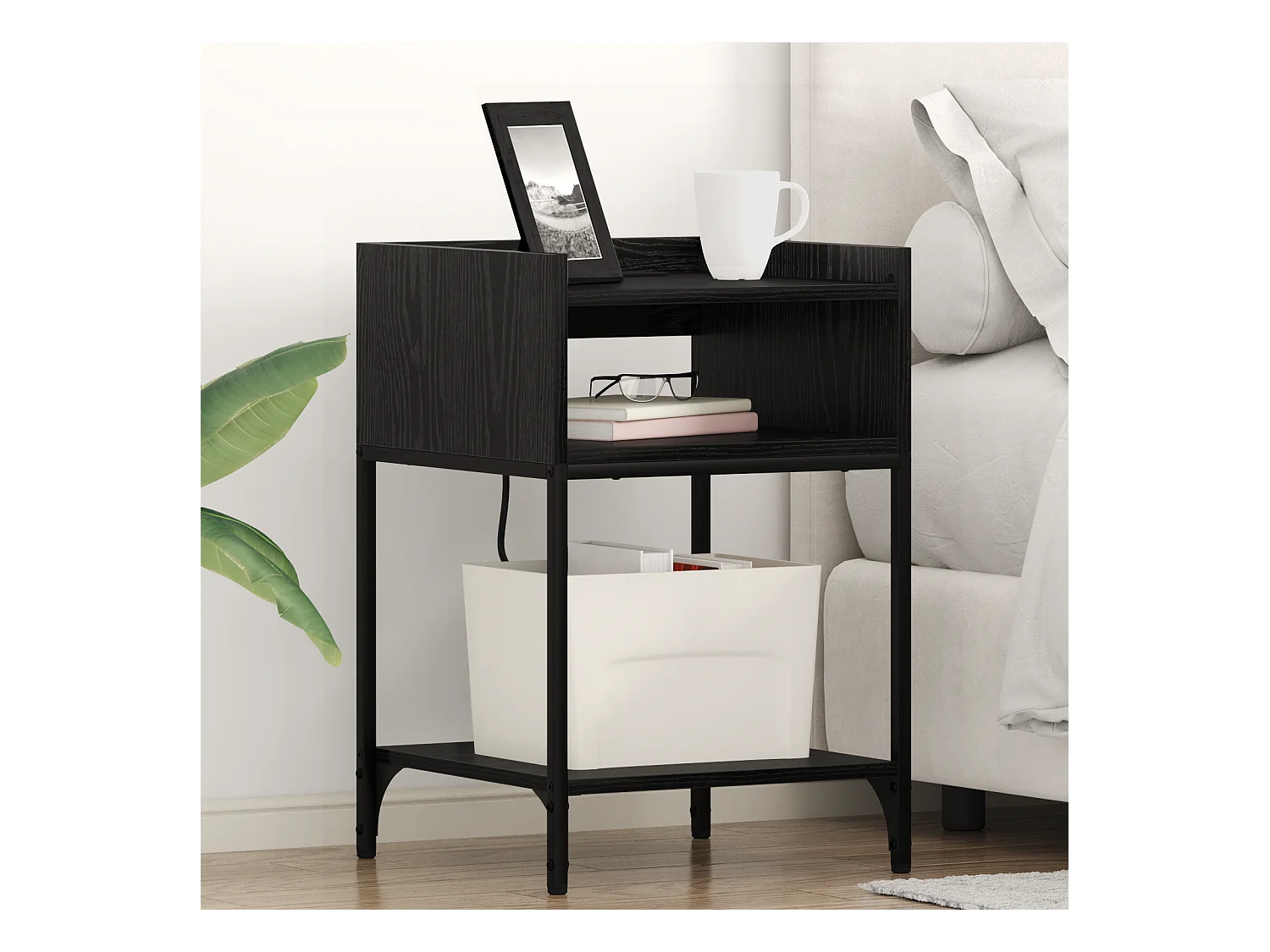 Cabinet de chevet Chêne noir 40 x 40 x 61 cm Bois d'ingénierie