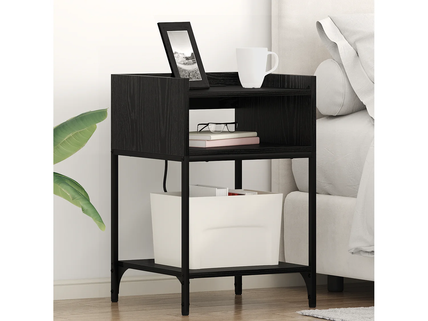 Cabinet de chevet Chêne noir 40 x 40 x 61 cm Bois d'ingénierie