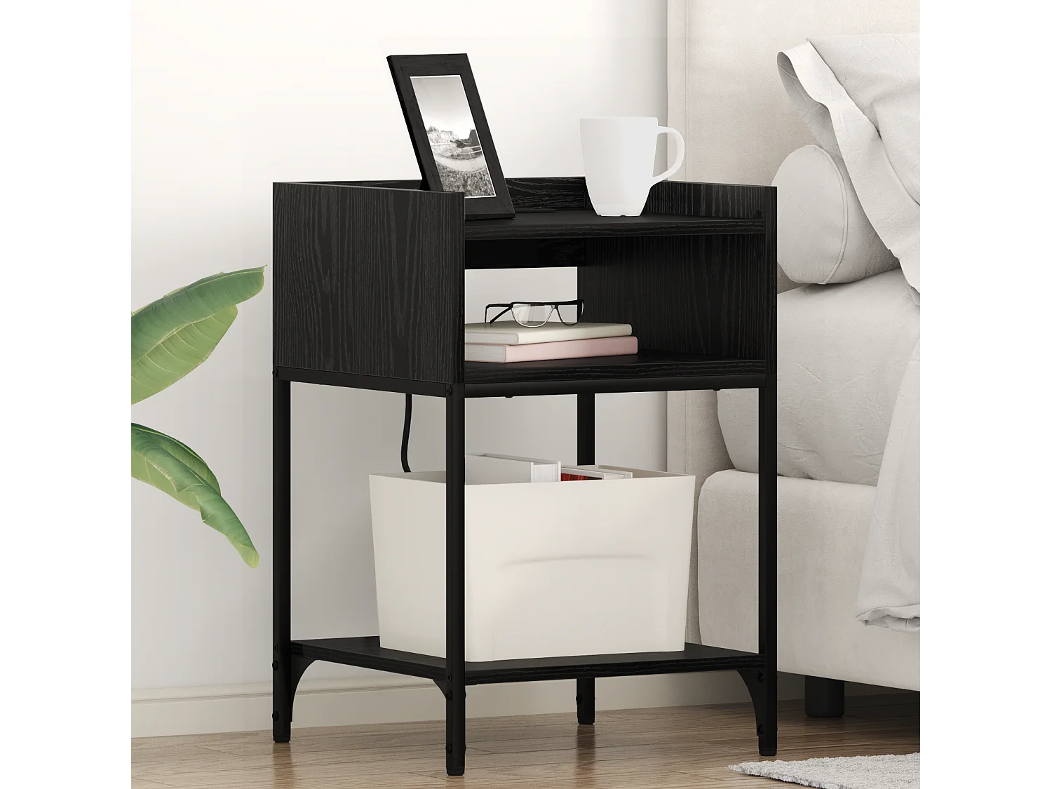 Cabinet de chevet Chêne noir 40 x 40 x 61 cm Bois d'ingénierie