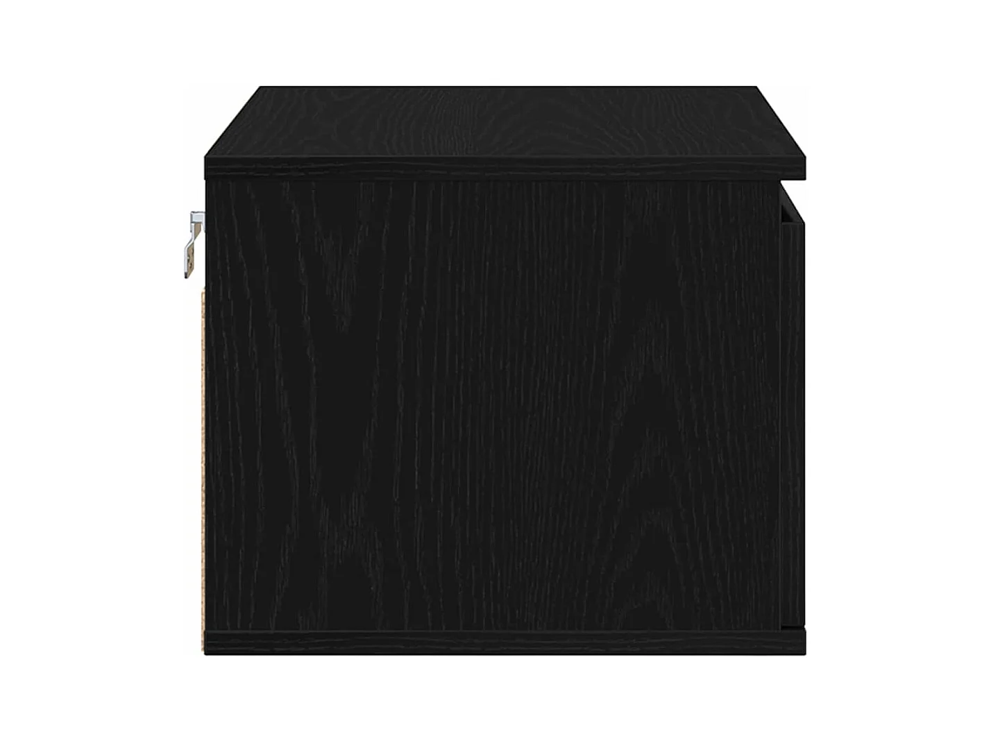 Meuble de chevet avec LED monté au mur en chêne noir 50x36x30 cm