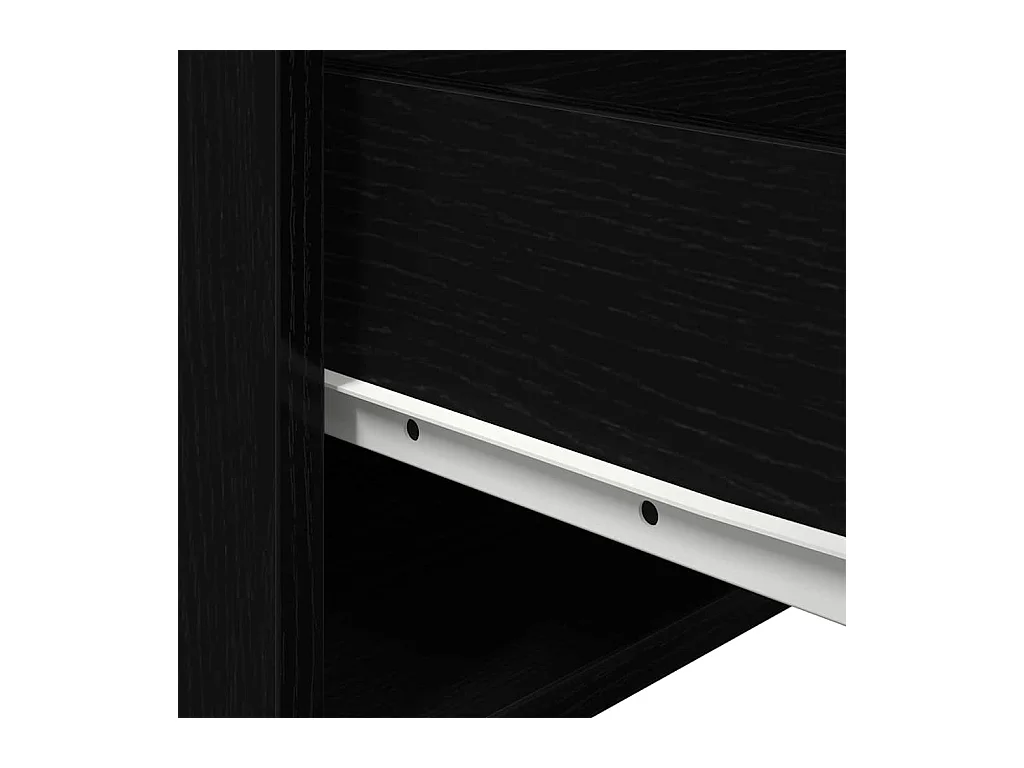 Meuble de chevet avec LED monté au mur en chêne noir 50x36x30 cm