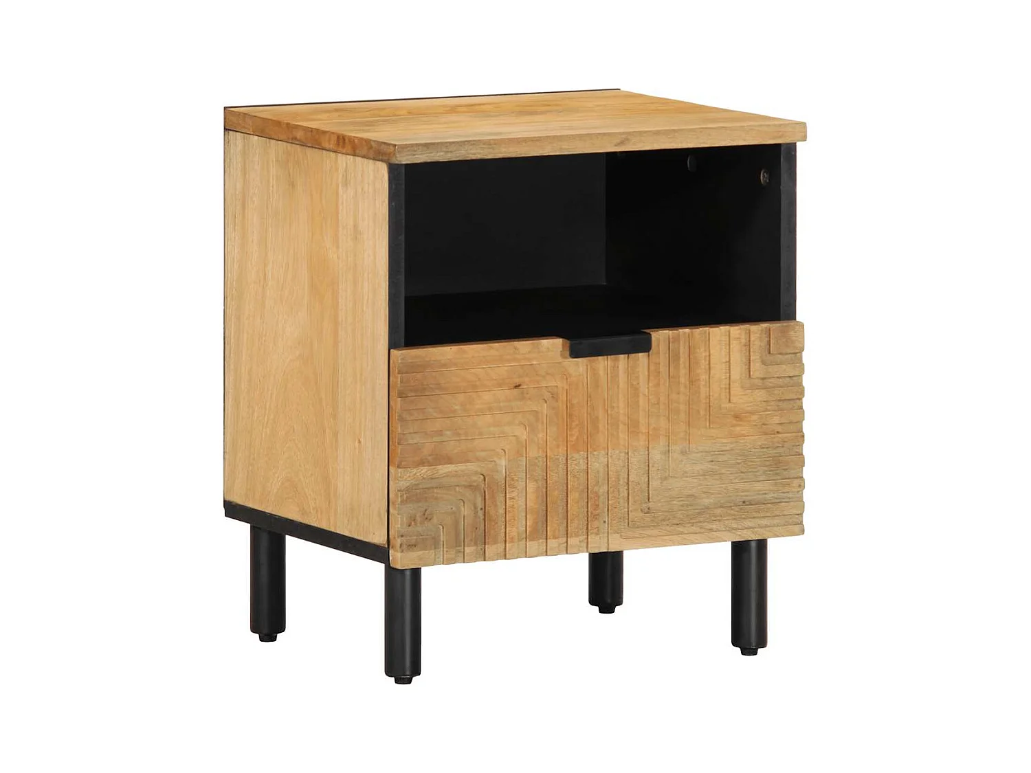 Table de chevet marron 40x33x46 cm bois de manguier solide