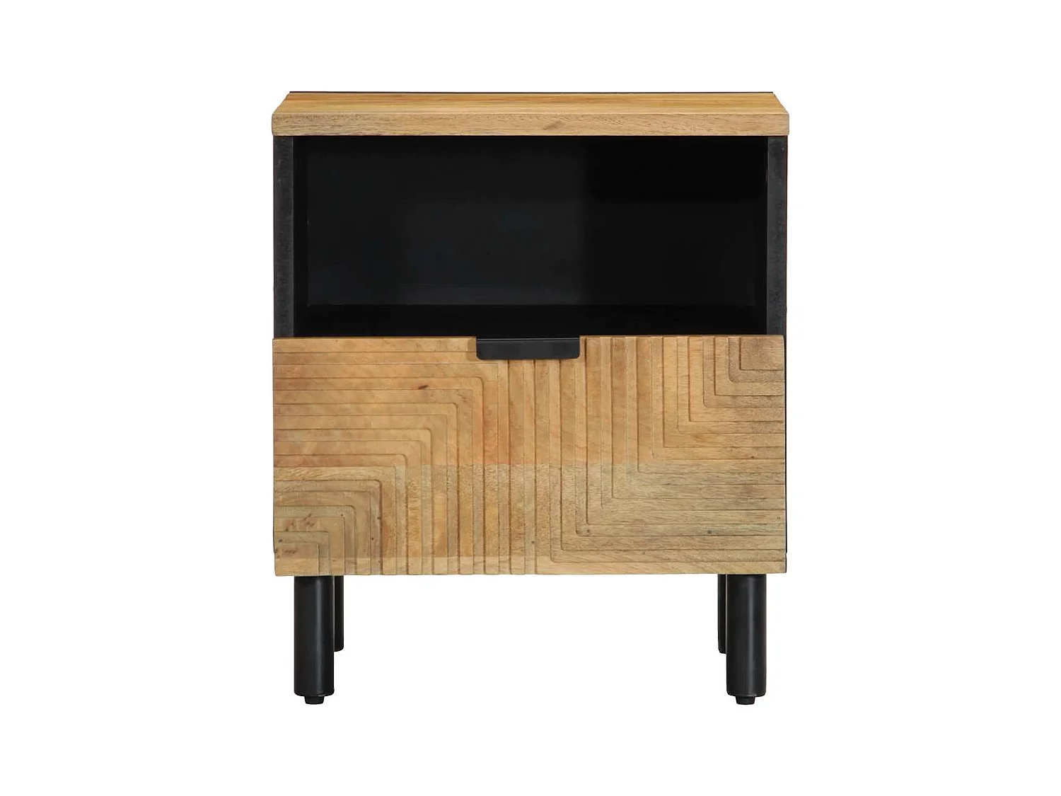 Table de chevet marron 40x33x46 cm bois de manguier solide