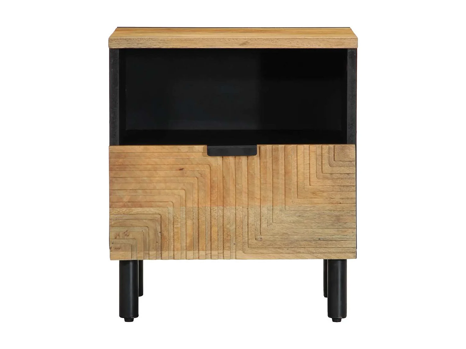 Table de chevet marron 40x33x46 cm bois de manguier solide