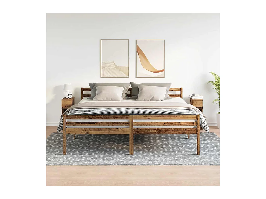 Tables de chevet avec tiroir 2 pcs vieux bois 20x36x60 cm