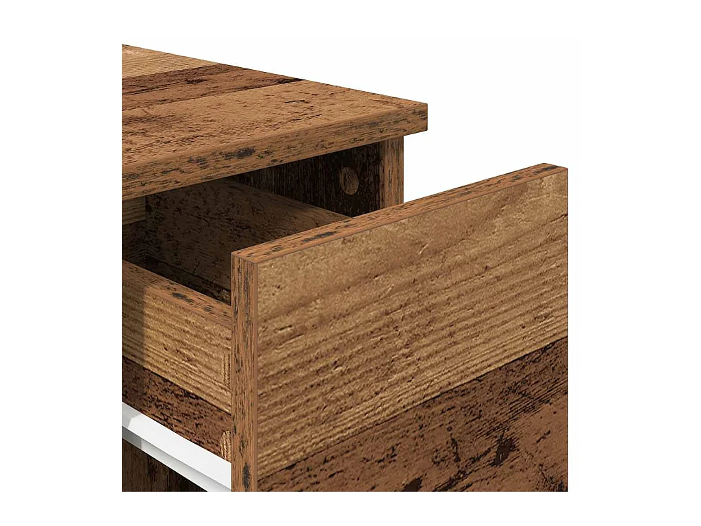 Tables de chevet avec tiroir 2 pcs vieux bois 20x36x60 cm