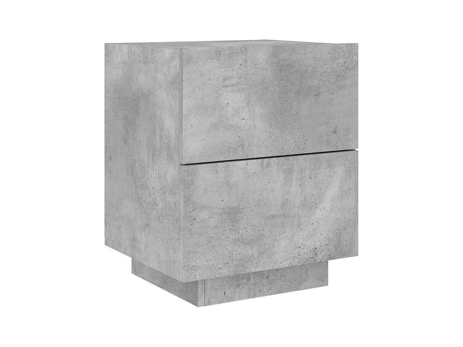 Armoires de chevet et lumières LED 2 pcs gris béton