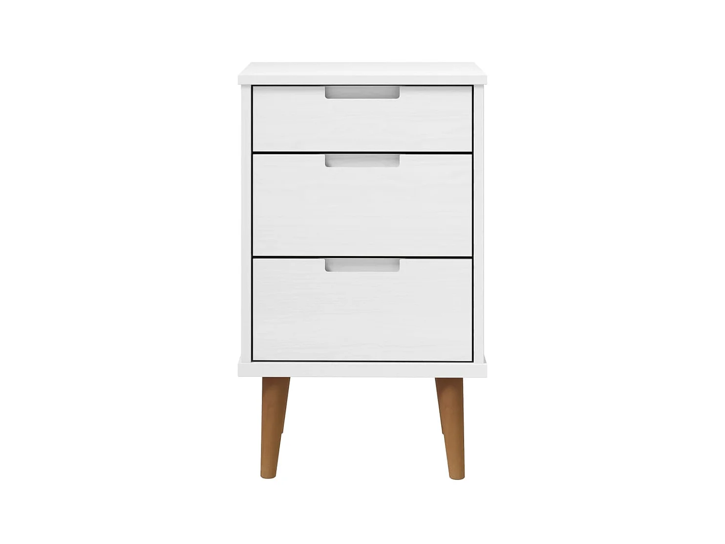 Table de chevet MOLDE Blanc 40x35x65 cm Bois de pin massif